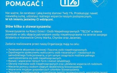 Pomóż nam pomagać! Podaruj nam 1 % podatku